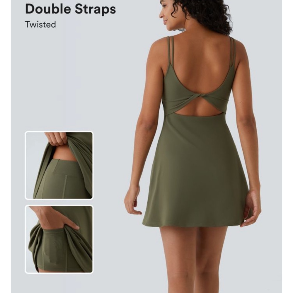 Halara Cloudful Double Strap Backless Twisted Act… - image 3